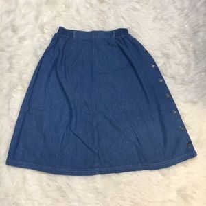 Denim midi skirt